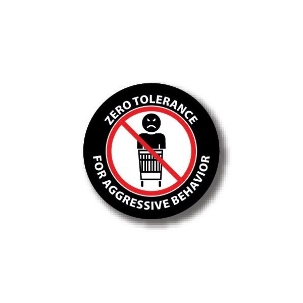 Ergomat 32in CIRCLE SIGNS Zero Tolerance For Aggressive Behavior DSV-SIGN 1024 #3984 -UEN - main